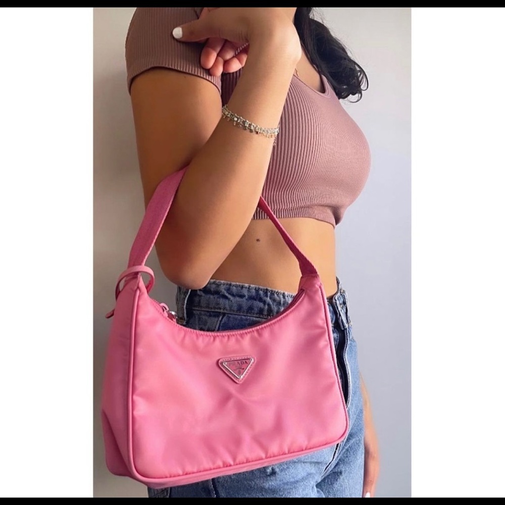 RARE COLOR prada pink nylon re-edition 2000 bag